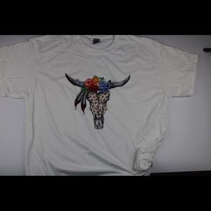 Floral/leopard print cow skull